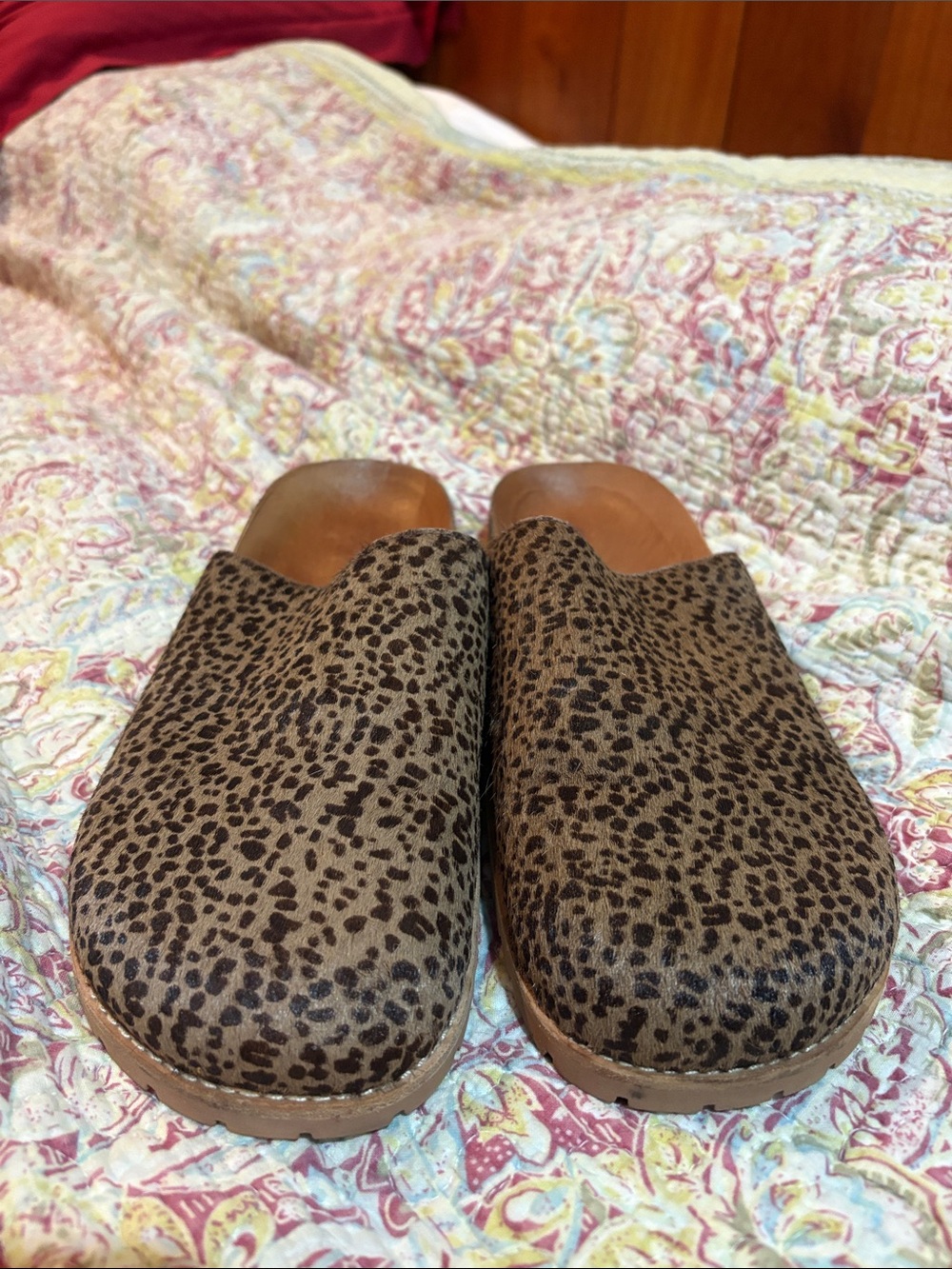 Madewell Leopard Print Slip-On Clogs in Brown and Black